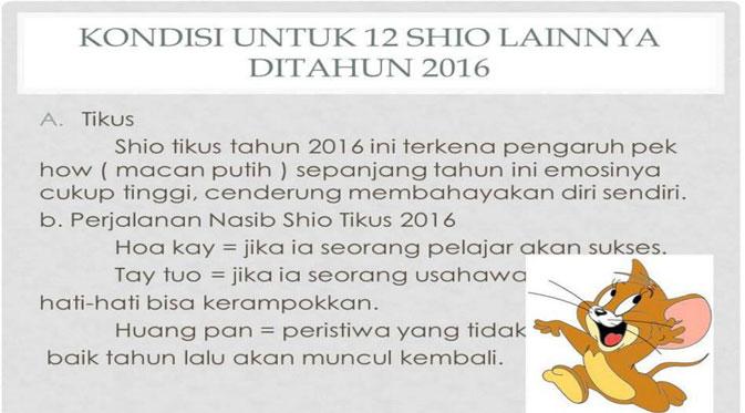 Shio Tikus | Via: facebook.com