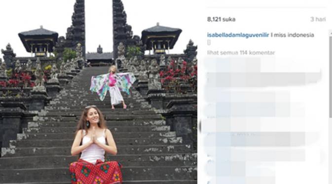 Isabella Damla Guvenilir, pemeran Elif mengunggah fotonya saat berkunjung ke Bali.