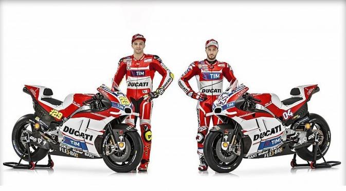 Dua pembalap Ducati musim ini, Andrea Iannone dan Andrea Dovizioso.