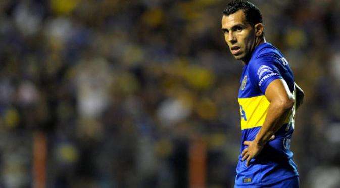 Striker Boca Juniors asal Argentina, Carlos Tevez. (AFP/Alejandro Pagni)