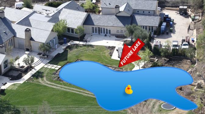 Rencana halaman belakang rumah Kim Kardashian dan Kanye West. (via tmz.com)