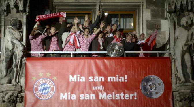 Bayern Munchen merayakan gelar juara Bundesliga pada musim 2012-2013. (AFP/Christof Stache)