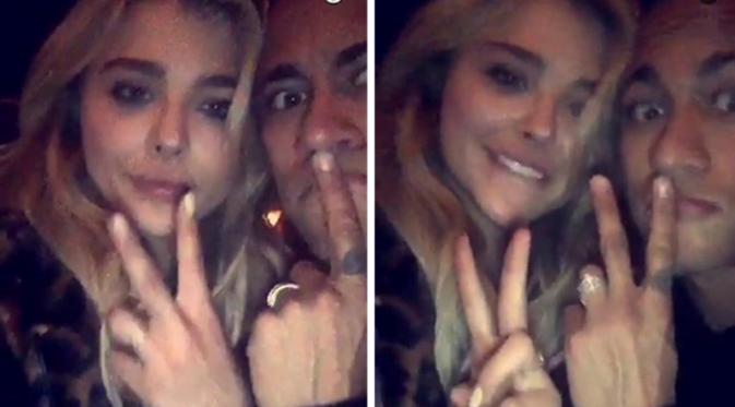 Neymar dan Chloe Grace Moretz (Snapchat)