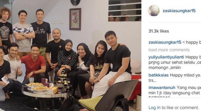 Zaskia Sungkar mengucapkan selamat ulang tahun buat suaminya, Irwansyah (Instagram/@zaskiasungkar15)