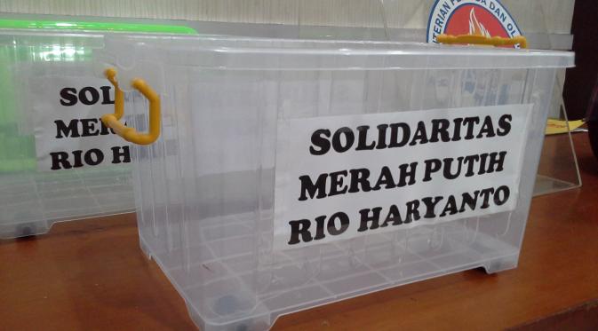 Kotak untuk salurkan bantuan kepada Rio Haryanto (Risa Kosasih/Liputan6.com)