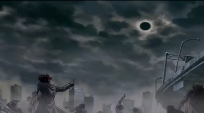 Gerhana matahari dalam Anime Saint Seiya. (Toei Animation)