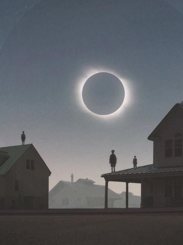 Beberapa orang menyaksika gerhana matahari dari atap rumah. (Via: tumblr.com)