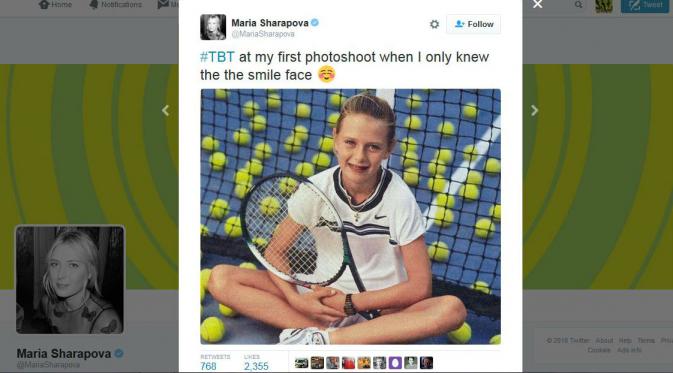 Maria Sharapova menguggah foto masa kecilnya di Twitter.