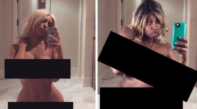 GloZell, selebritis YouTube yang ikut berpose bugil ala Kim Kardashian. (Instagram)