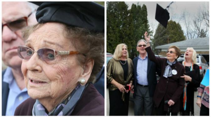 Seorang nenek berusia 93 tahun mendapatkan ijazah SMA setelah penantian selama sekitar 75 tahun. (Sumber ohio.com)