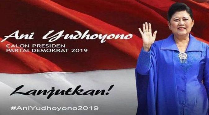 Netizen geger penampakan gambar yang seolah mengindikasikan istri Pak SBY, Ani Yudhoyono mencalonkan diri jadi presiden 2019 mendatang.