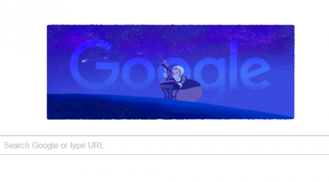 Doodle yang dipersembahkan Google untuk Caroline Herschel. (Google)