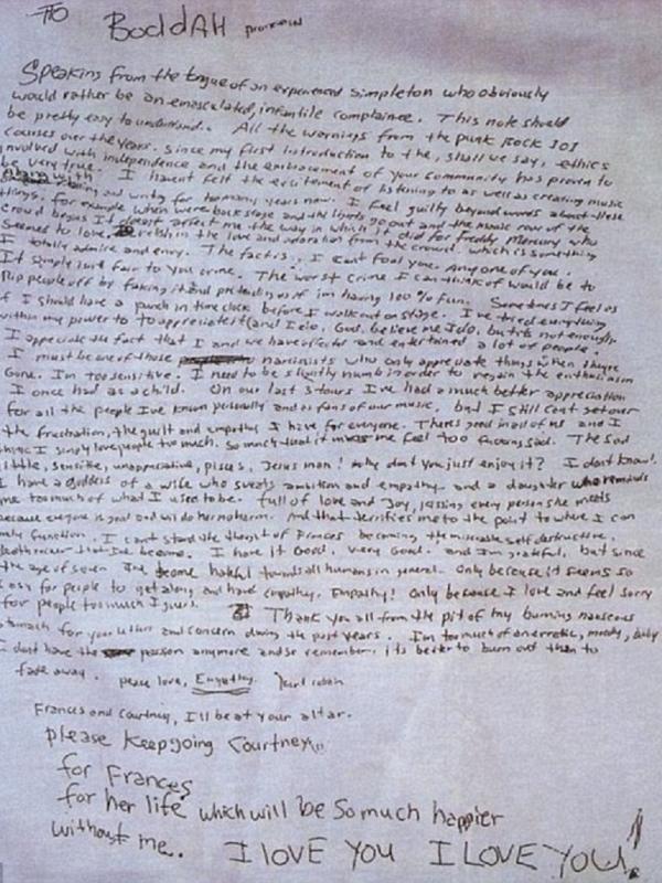 Pesan Kematian Kurt Cobain (Daily Mail)