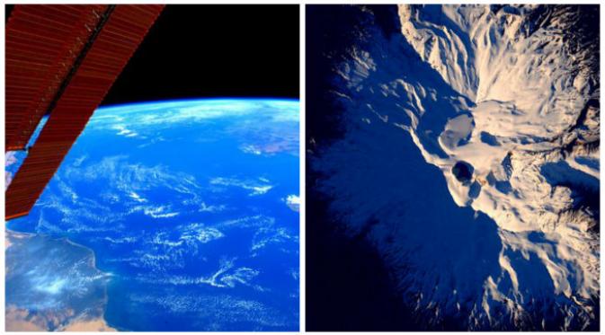 Foto ‘kesegaran’ Laut Tengah dan sebuah gunung berapi di Selandia Baru. (Sumber @SpaceCDRKelly)