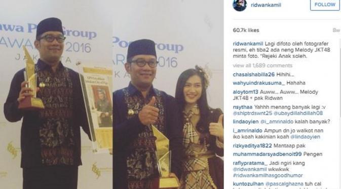 Ridwan Kamil dan Melody JKT48 (Instagram/@ridwankamil)