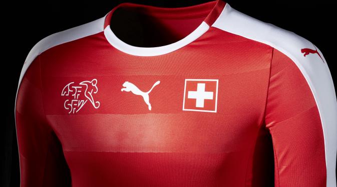 Seragam tim nasional Swiss di ajang Piala Eropa 2016. (Puma).