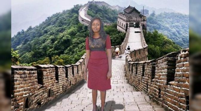 Seve Gats di Tembok Besar China. (dailymail)