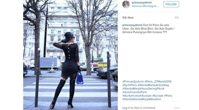 Syahrini di Paris [foto: instagram/princessyahrini]