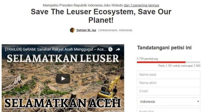 Leonardo DiCaprio mendukung petisi 'Selamatkan Leuser, Selamatkan Aceh' 