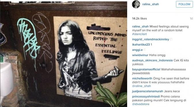 Raline Shah Kaget Wajahnya Dipajang di Toilet [foto: instagram/raline_shah]