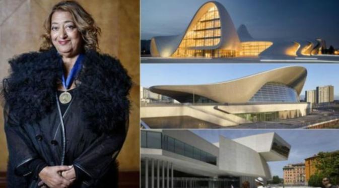 Zaha Hadid dan sejumlah arsitektur hasil karyanya | Via: istimewa