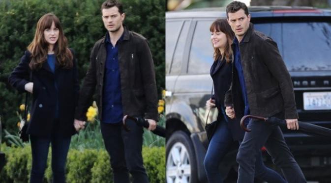 Dakota Johnson dan Jamie Dornan. (Ace Showbiz / Fame Flynet Pictures)