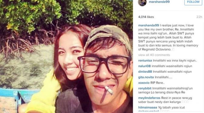 Adik Egi John Meninggal, Marshanda Ikut Berduka [foto: instagram/marshanda99]