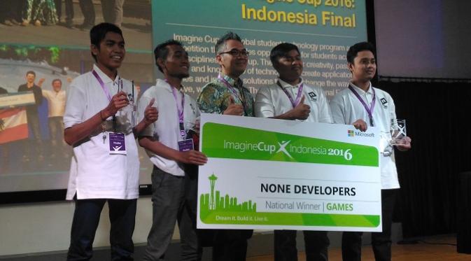 None Developers, Juara Pertama Kategori Games Microsoft Imagine Cup 2016 (liputan6.com/Agustinus M.Damar)