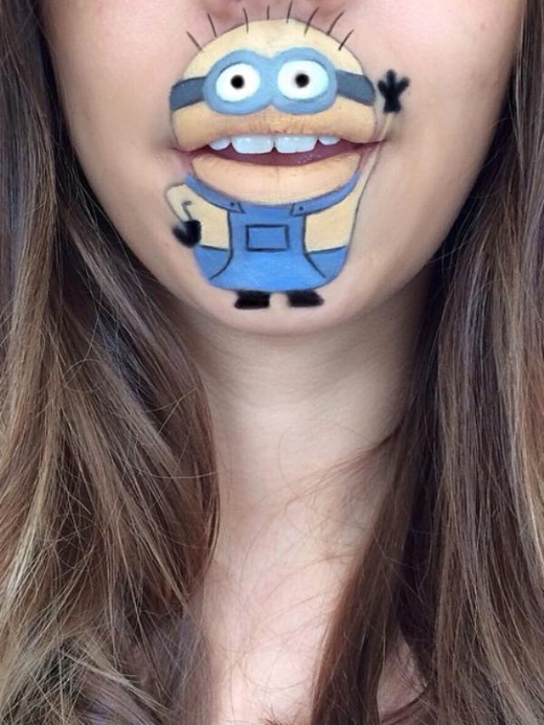 Lip-art kartun ini dijamin 100% sama dengan tokoh kartun aslinya. (via: boredpanda)