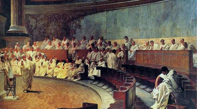 Cicero menguak bocoran rahasia yang menyudutkan Catiline (Wikipedia)