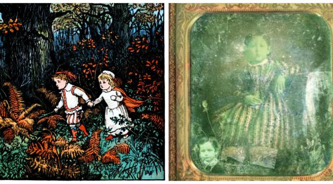 Kemunculan dua bocah berwarna hijau memunculkan legenda Green Children of Woolpit (Wikipedia)