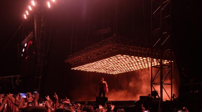 Kanye West di Paradise International Music Festival Filipina. (Foto: Widhi Kautsar Putra)