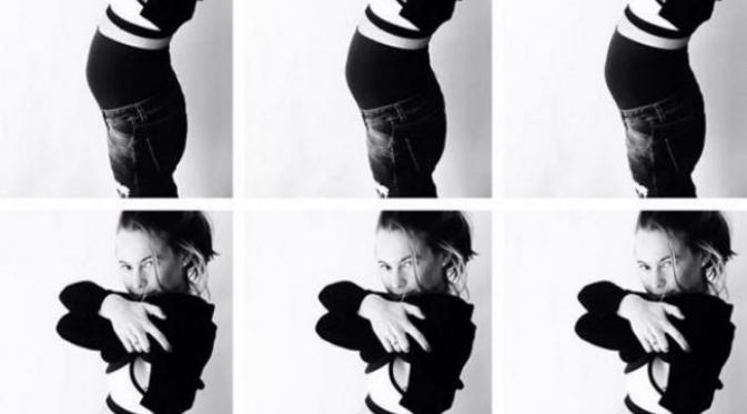 Behati Prinsloo pamer perut hamilnya. (Instagram)