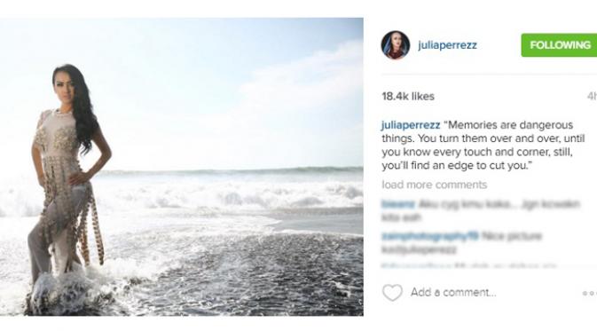 Julia Perez curahkan isi hatinya melalui foto seksi di Instagram. (Instagram)