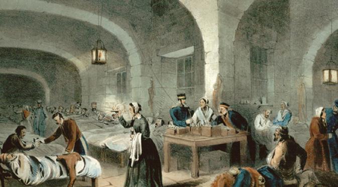 Florence Nightingale bidadari berlampu pada saat menjadi perawat berkeliling dengan lampu (healinghealth.com)