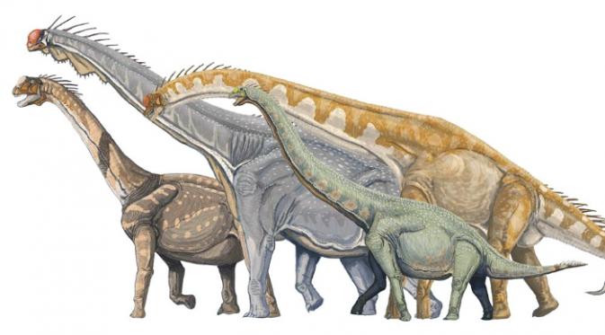 Kelompok dinosaurus berleher panjang atau sauropoda (Wikipedia).