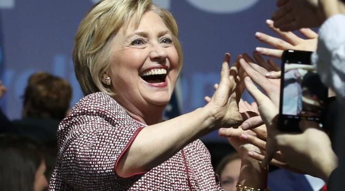 Kemenangan Hillary Clinton dalam primary New York disambut meriah para pendukungnya (Reuters)