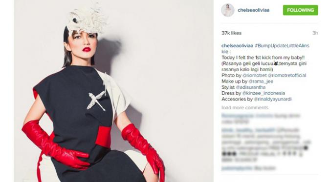 Chelsea Olivia berbagi kebahagiaan dengan netizen di Insgram. (Instagram)