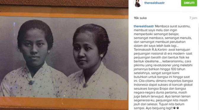 Dian Sastrowardoyo ucapkan selamat Hari Kartini (Instagram)