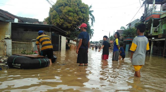 Banjir di Jatiasih, Bekasi (Liputan6.com/ Thariq Gibran)