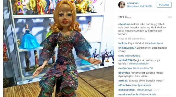 ini dia boneka barbie di Bali yang dibuat mirip dengan Elly Sugigi [foto: instagram/elysuhari]