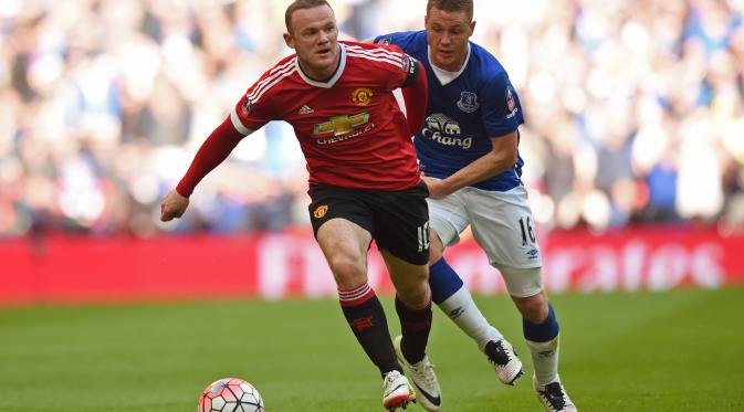 Pemain Manchester United Wayne Rooney dalam laga kontra Everton (Reuters)