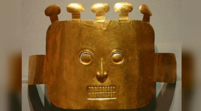 Masker emas, salah satu harta karun Malagana (Ancient Origins)