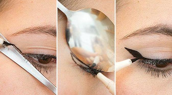 Trik makeup dengan sendok. (via: istimewa)