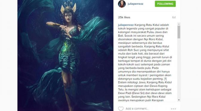 Julia Perez jadi Kanjeng Ratu Kidul [foto: instagram/juliaperrezz]