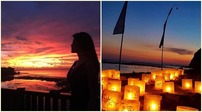 Farah Quinn menikmati sunset di pulau dewata. (Intsagram @frahquinnofficial)