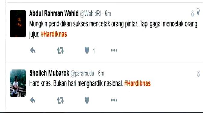 Kicauan Netizen Dalam Rangka Hardiknas