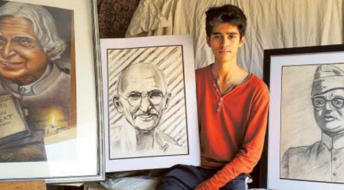 Haris Imtiyaz Khan, pelukis wajah termuda (Gulf News)