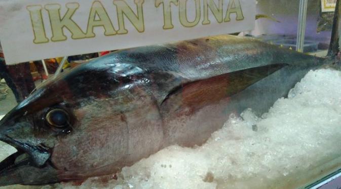 Ikan tuna sirip kuning dalam acara 12th Indonesia Investment Week 2016. (Foto: Fiki Ariyanti/Liputan6.com)