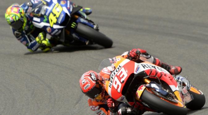 Persaingan sengit antara Marc Marquez dan Valentino Rossi nyaris terjadi di semua seri MotoGP 2016. 